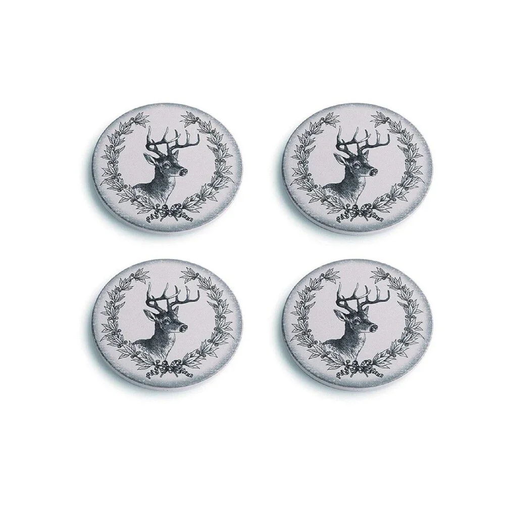 A Gilded Life Round Deer Coasters Set of 4 By Silvestri